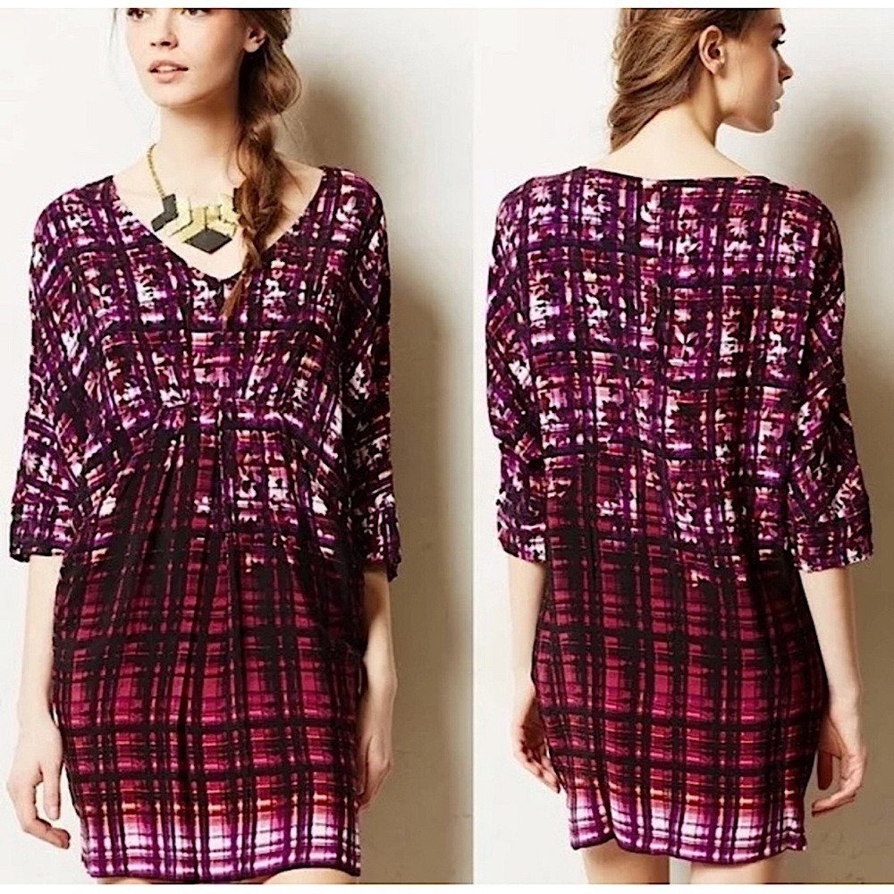 Maeve Anthropologie Petal‎ Palette Tunic Dress Dolman Striped size M NWOT